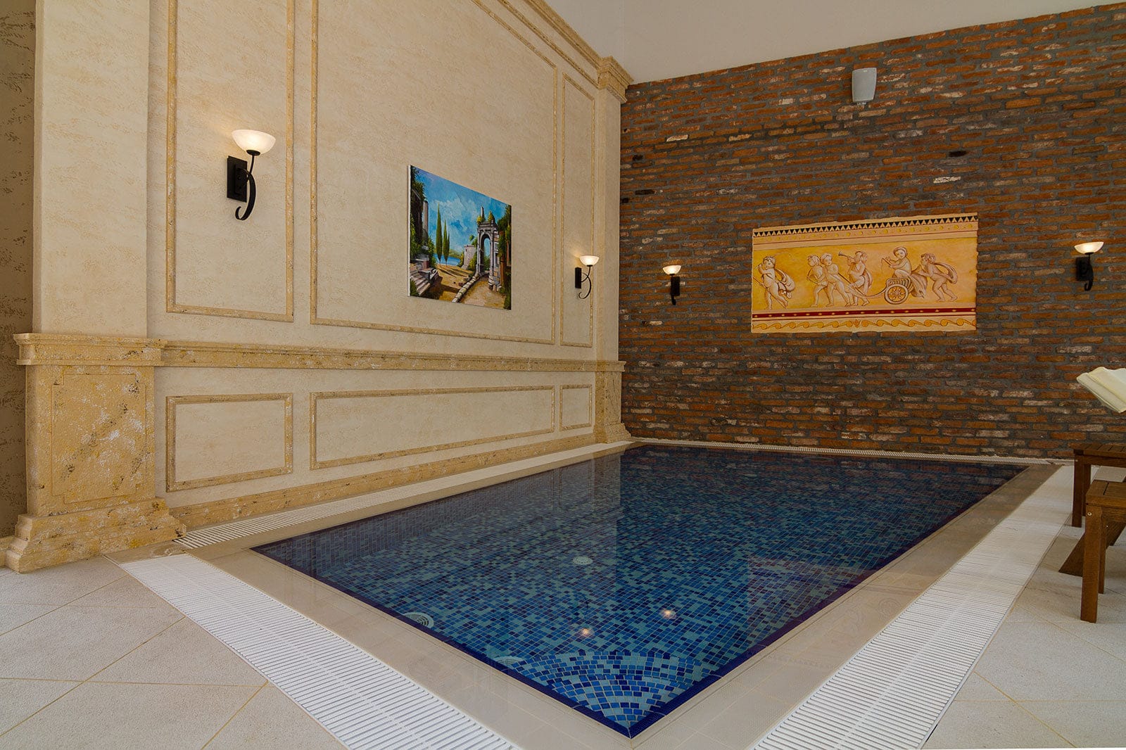Mosaico ez. Mezcla celeste - palmeta 30,5x50,5 cm. (valor m² iva incl) - imagen 2